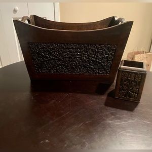 World Market Office Organization - Basket + Pencil Cup Holder